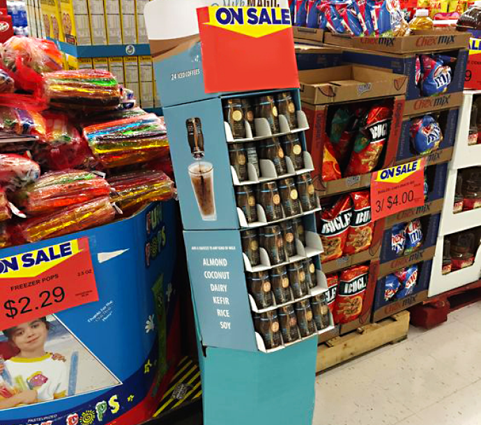 Solution sidekick display designed to enhance product placement and visibility in-store.