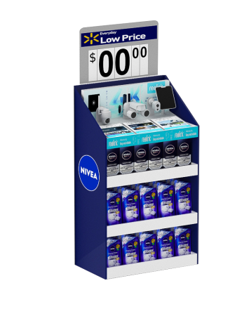 Shop POP display stand providing an appealing platform for product promotion.